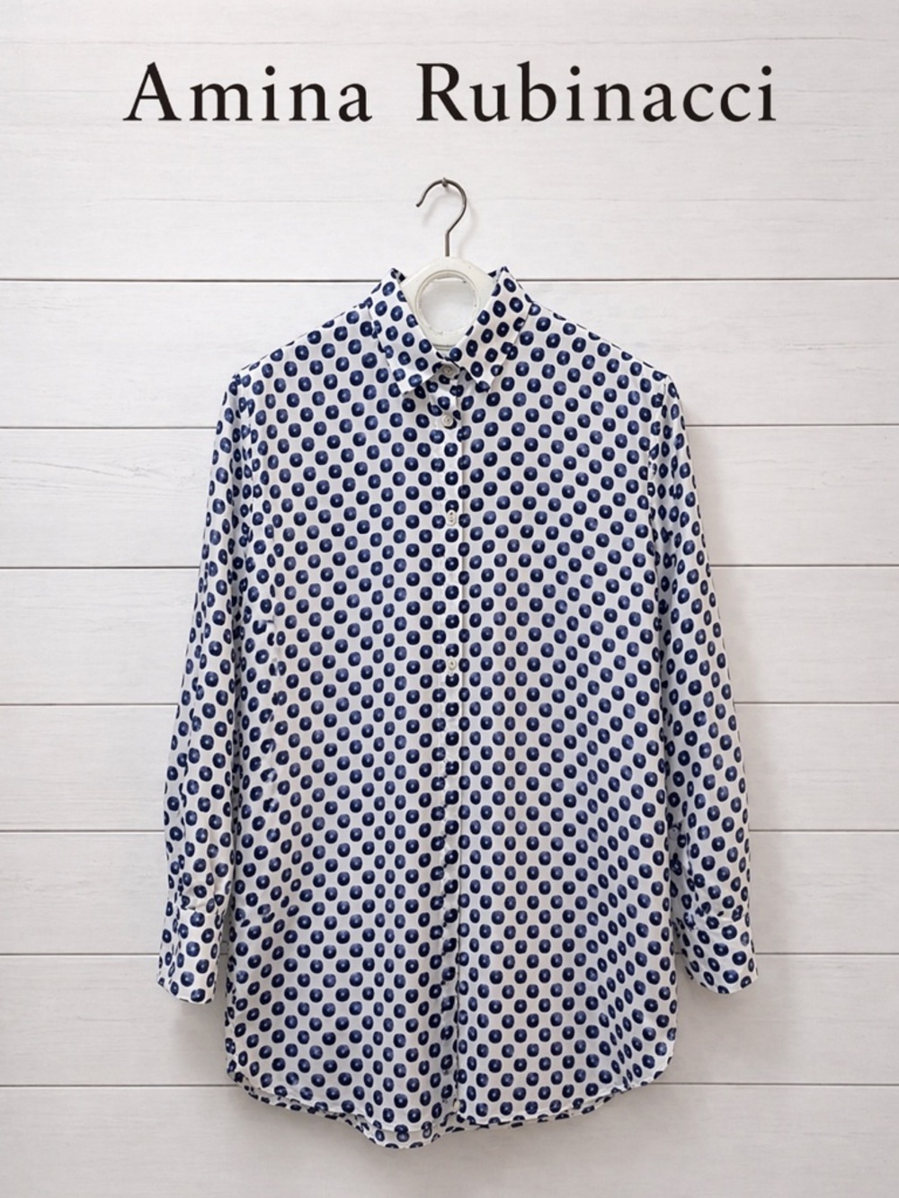 AMINA RUBINACCI Blue & White Print Shirt – Size 46 Italy /10